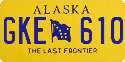 AK license plate GKE610