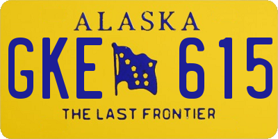 AK license plate GKE615