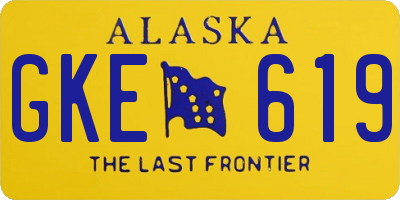 AK license plate GKE619