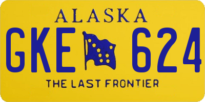 AK license plate GKE624