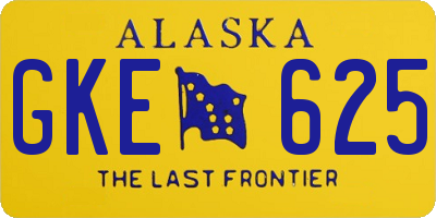 AK license plate GKE625