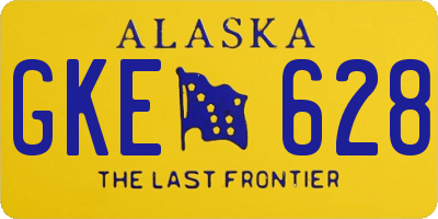 AK license plate GKE628