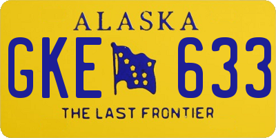 AK license plate GKE633