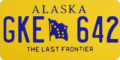 AK license plate GKE642
