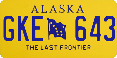 AK license plate GKE643
