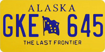 AK license plate GKE645