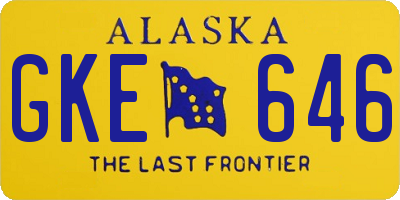 AK license plate GKE646