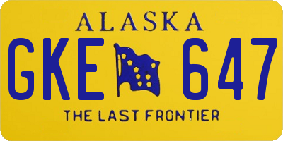 AK license plate GKE647