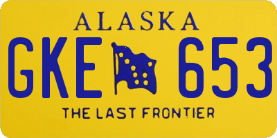 AK license plate GKE653