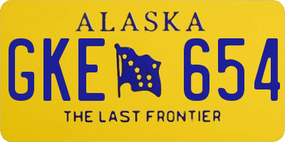 AK license plate GKE654