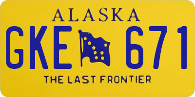 AK license plate GKE671