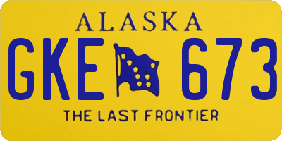 AK license plate GKE673