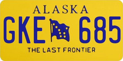 AK license plate GKE685