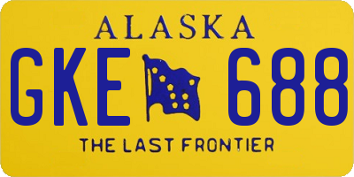 AK license plate GKE688