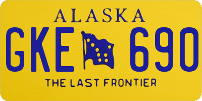AK license plate GKE690
