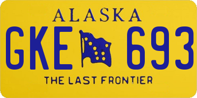 AK license plate GKE693