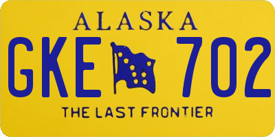 AK license plate GKE702