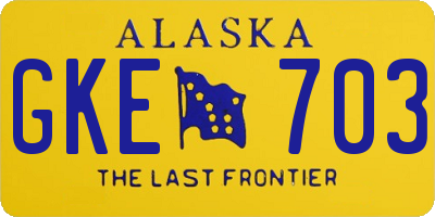 AK license plate GKE703