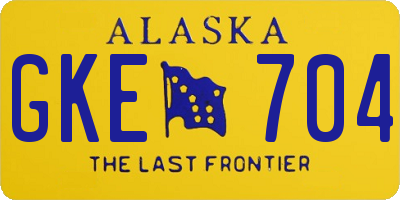 AK license plate GKE704