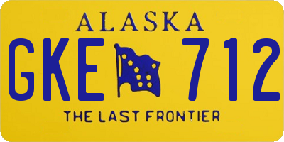 AK license plate GKE712