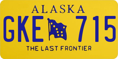 AK license plate GKE715