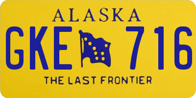 AK license plate GKE716