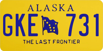AK license plate GKE731
