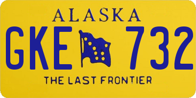 AK license plate GKE732