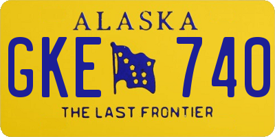 AK license plate GKE740