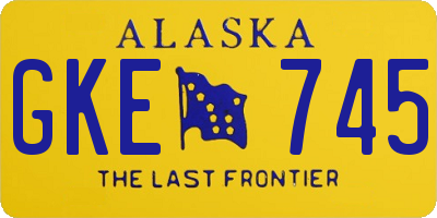 AK license plate GKE745