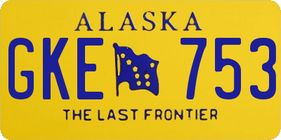 AK license plate GKE753