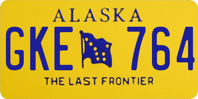 AK license plate GKE764