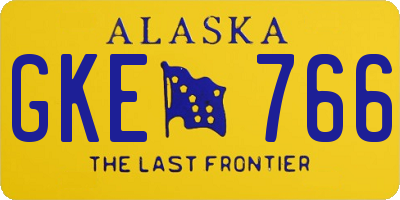 AK license plate GKE766