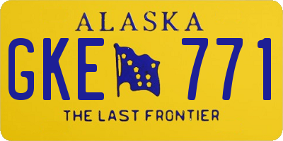 AK license plate GKE771