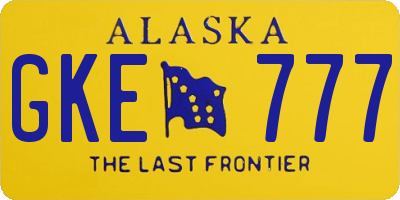 AK license plate GKE777