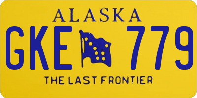 AK license plate GKE779