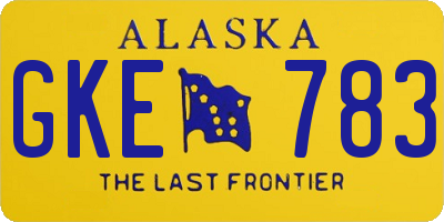 AK license plate GKE783