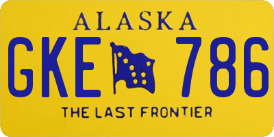 AK license plate GKE786