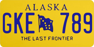 AK license plate GKE789