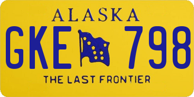 AK license plate GKE798
