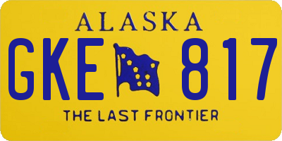 AK license plate GKE817