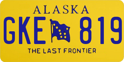 AK license plate GKE819
