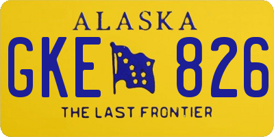 AK license plate GKE826