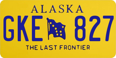 AK license plate GKE827