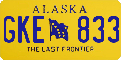 AK license plate GKE833
