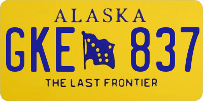 AK license plate GKE837