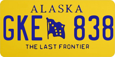 AK license plate GKE838