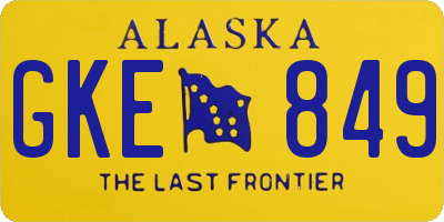 AK license plate GKE849