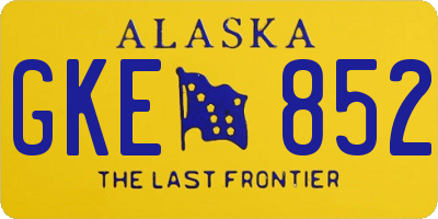 AK license plate GKE852