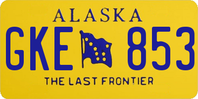 AK license plate GKE853